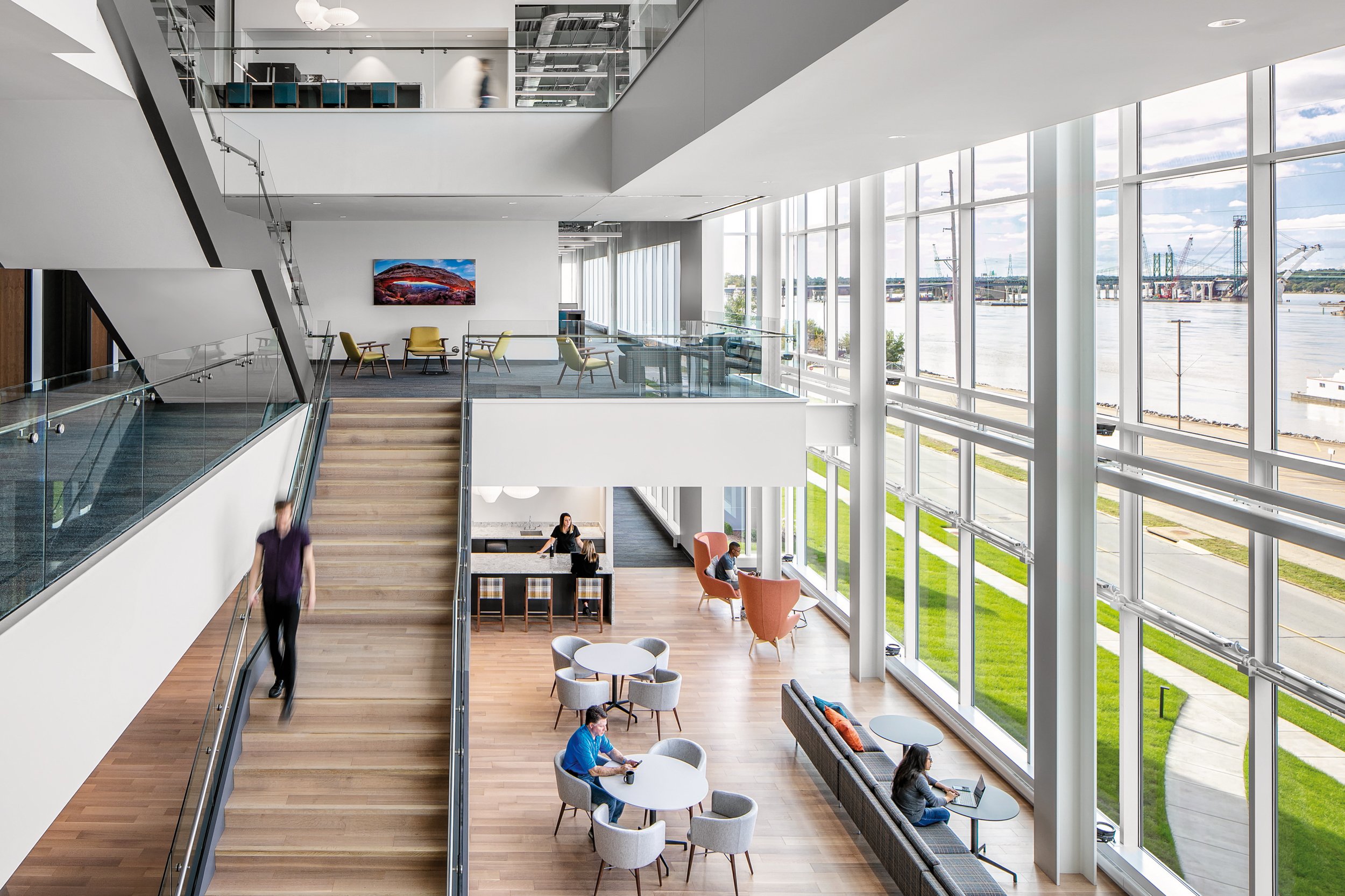 An interior view of International Harvester Mississippi Valley Credit Union.
