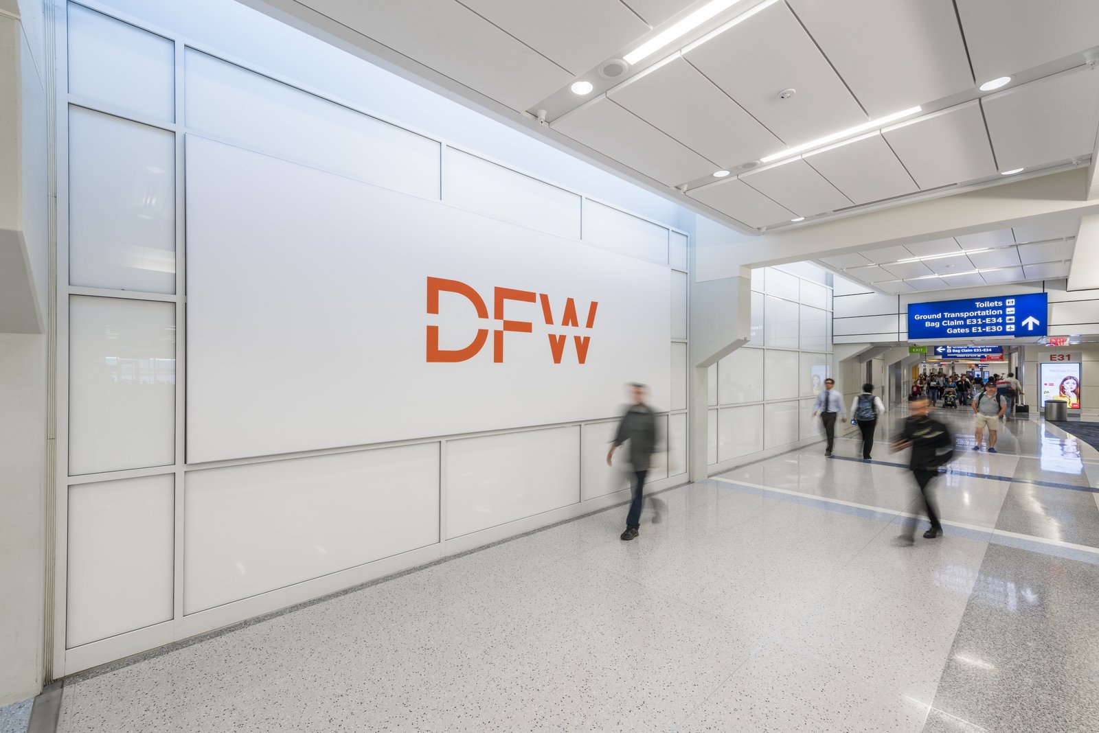 DFW Airport TRIP Program passenger walkway.
